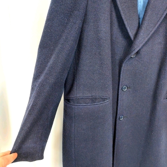 VINTAGE CASHMERE AND WOOL LONG TRENCH COAT SZ 44 - Picture 4 of 15